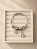 Funkelnder Schwan-Herz-Charm-Armreif