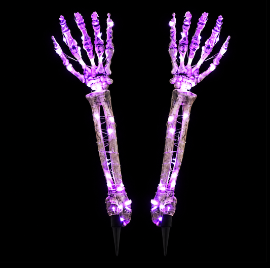 Beleuchtete Skelettarme mit LED-Lichterkette für Halloween