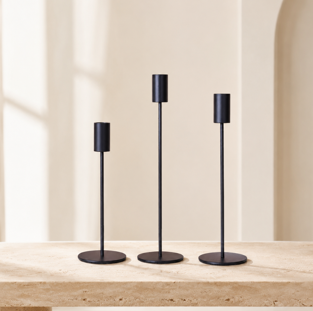 Kerzenhalter aus Metall 3er-Set – Ansicht 5