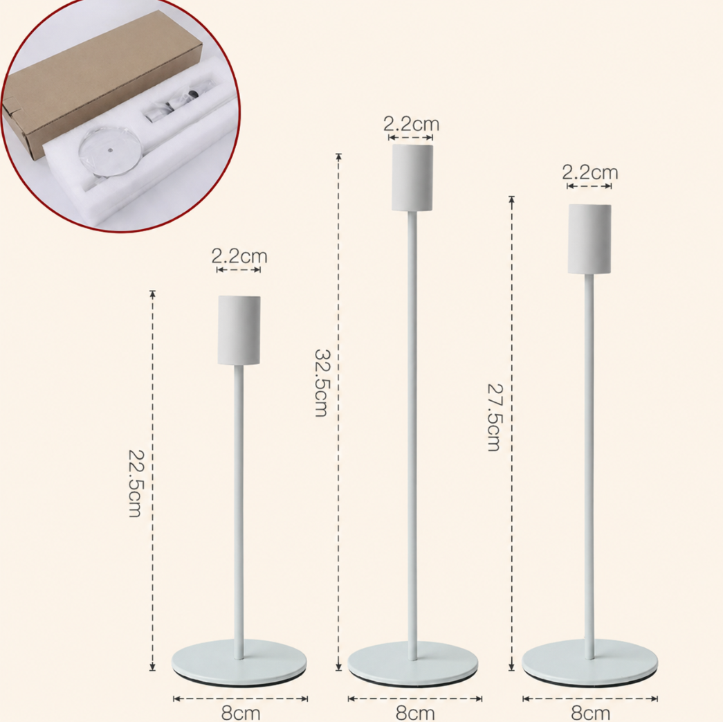 Kerzenhalter aus Metall 3er-Set – Ansicht 3