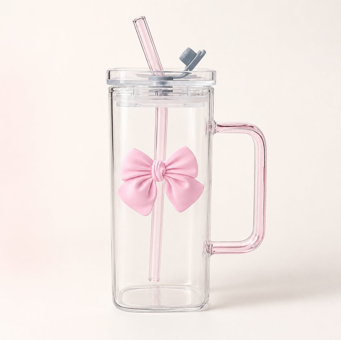 Glasbecher mit 3D-Schleife – Farbvariante 2