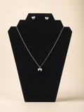 🎀 Silberfarbener Schmuckset mit Schleifen