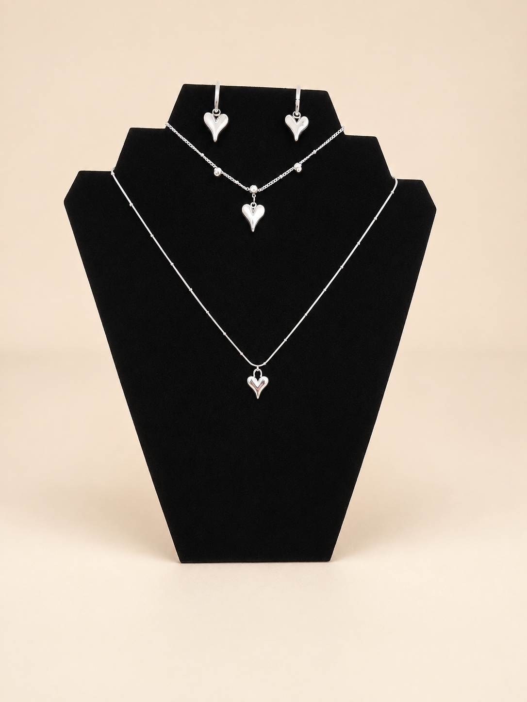 🤍 Bezauberndes Herz-Schmuckset in Silber ✨