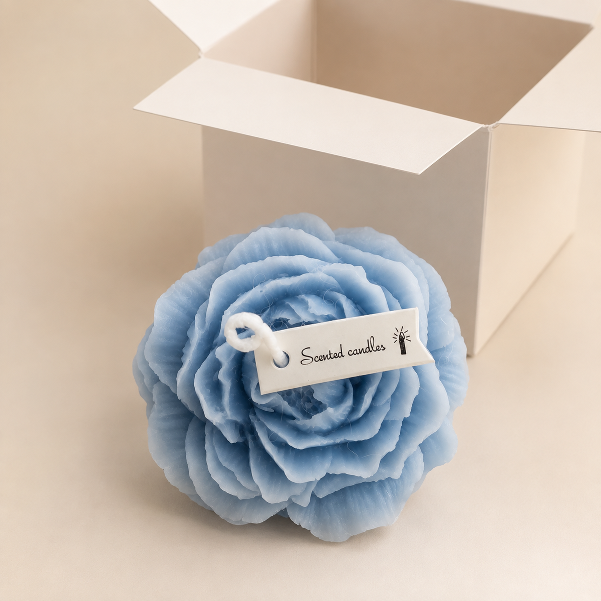 Blumen-Duftkerze handgegossen – Ansicht 5