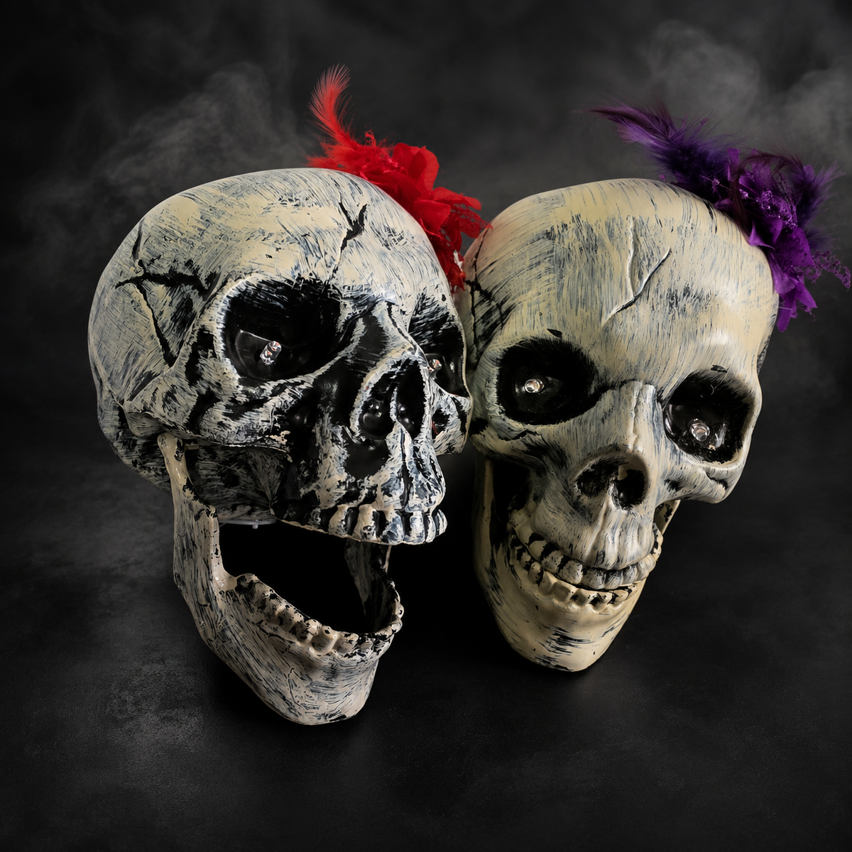 LED-Totenkopf mit Blume – Ansicht 4