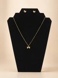 🎀 Goldfarbenes Schmuckset mit Schleifen
