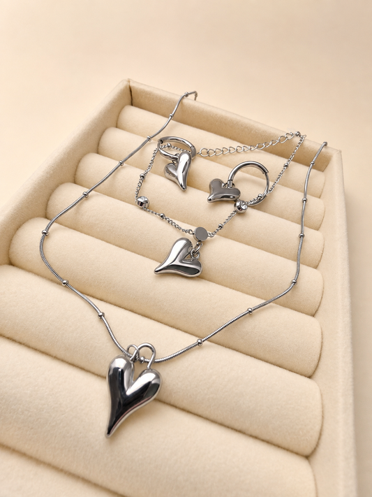 Herz-Schmuckset Silber – Ansicht 2