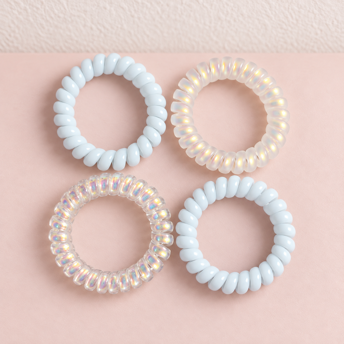 Stylische Spiral-Haargummis bunt