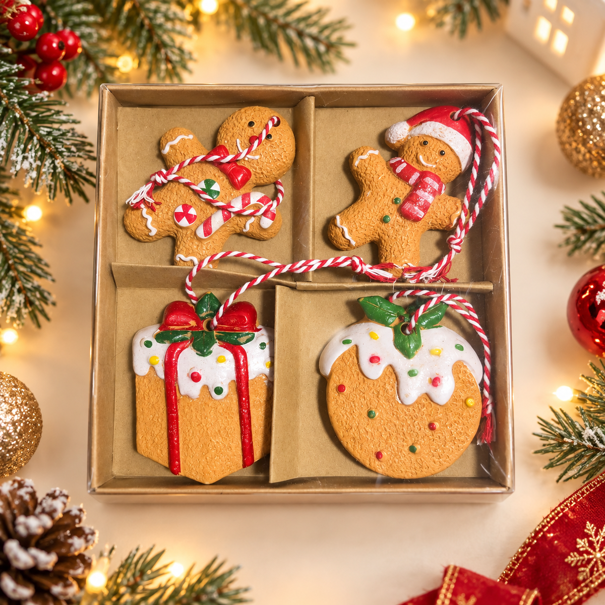 Christbaumanhänger-Set in Geschenkbox