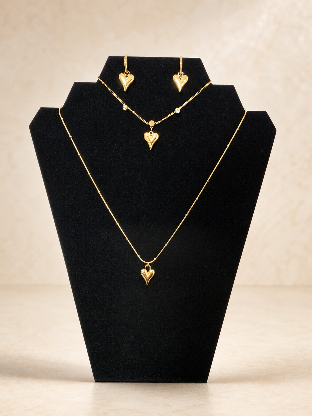 ✨ Elegantes Herz-Schmuckset in Gold 💛