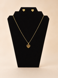 Goldenes Herz-Schmuckset – Kette & Ohrstecker