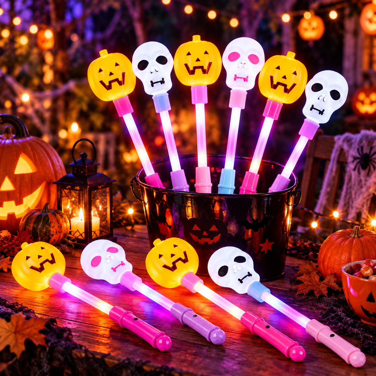 Halloween-Leuchtstab Kürbis