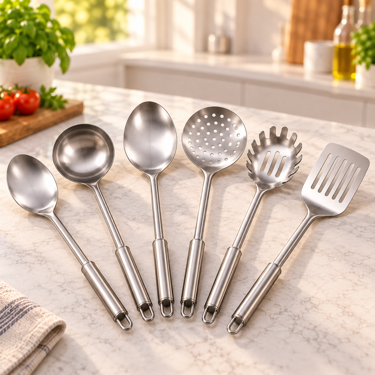 Küchenhelfer-Set aus Edelstahl 6-teilig