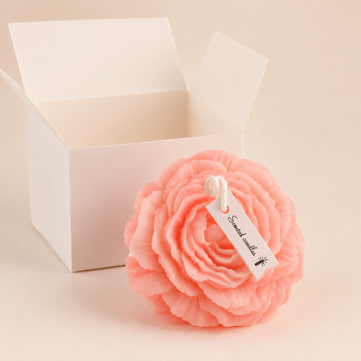 Blumen-Duftkerze handgegossen – Ansicht 4