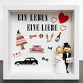 💍 Handgefertigter 3D-Hochzeitsrahmen „Ein Leben – Eine Liebe“