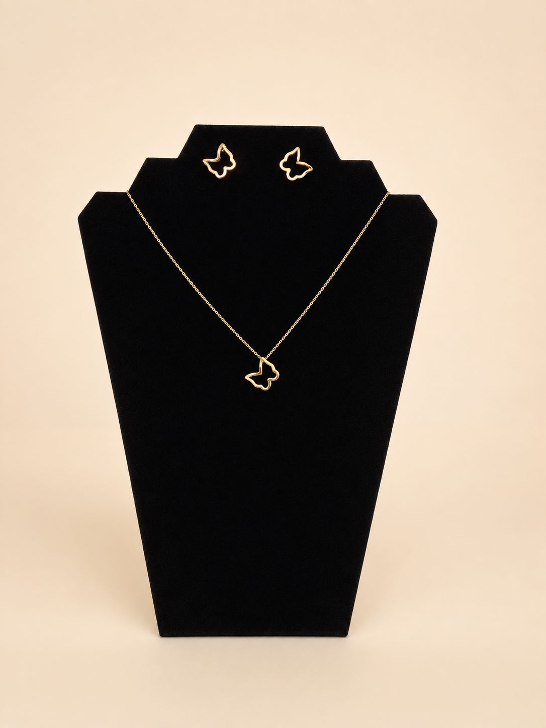🦋 Goldfarbenes Schmetterlings-Schmuckset