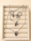 🤍 Bezauberndes Herz-Schmuckset in Silber ✨