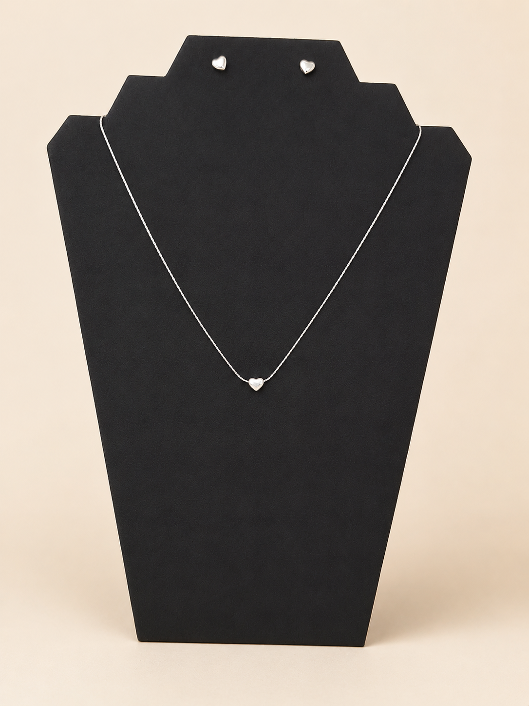 Silbernes Herz-Schmuckset – Halskette & Ohrstecker