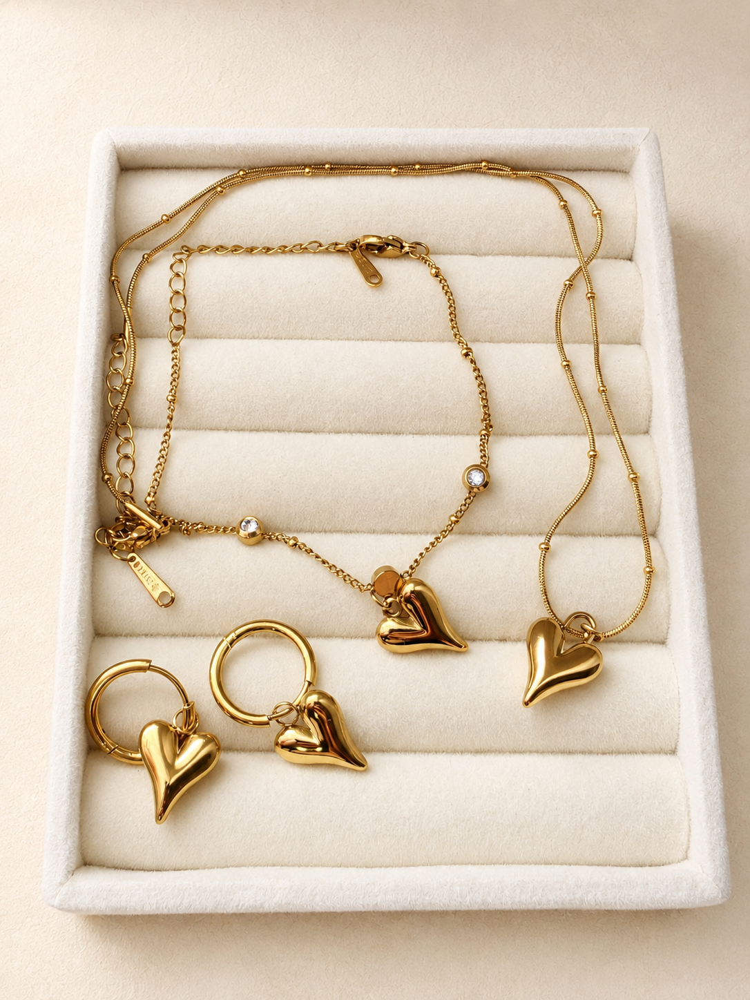 ✨ Elegantes Herz-Schmuckset in Gold 💛