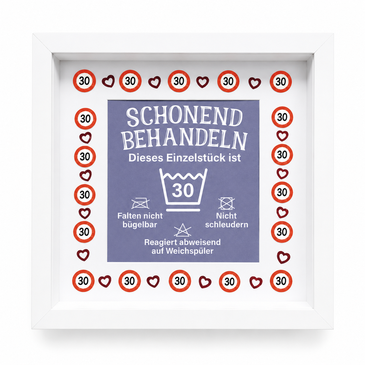 Dekorahmen zum 30. Geburtstag mit lustigem Motiv