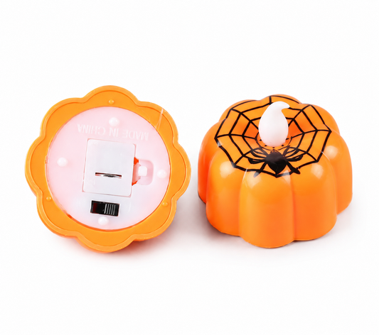 LED-Halloween-Kerzen mit Spinnennetz – Ansicht 2