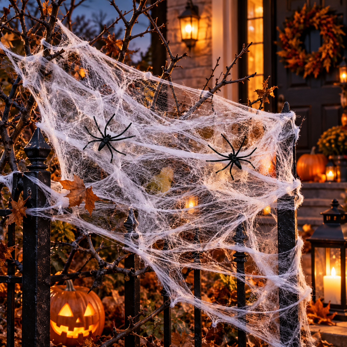 Halloween-Spinnennetz mit Spinnen