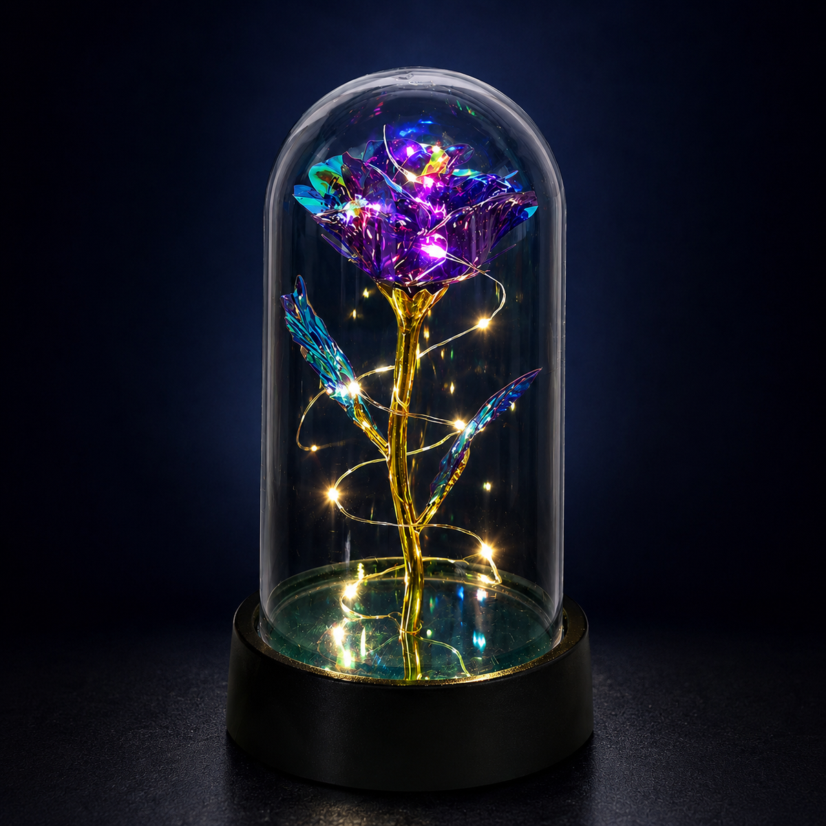 Leuchtende Rose unter Glaskuppel – Variante 5